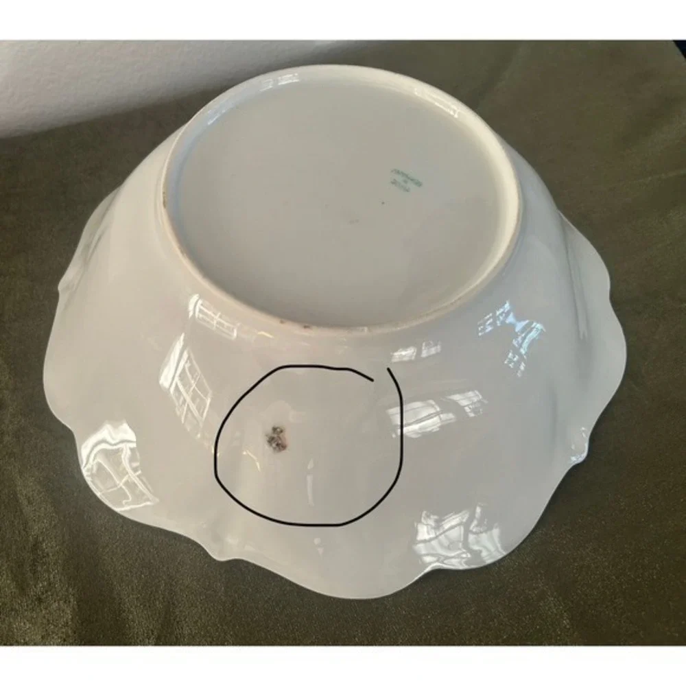 Vintage German Made‎ Artist Signed Serving Bowl Hand Painted By Rocheval Gold